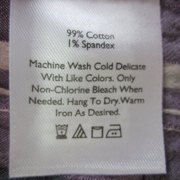 NEW Talbots Women Petite Medium PM Red Black Gold Stripe Snowflake Shirt NWT $45 - Picture 11 of 11